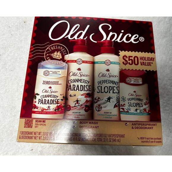 Old Spice Deodorant and Body Wash Holiday Far Far Away Gift Set - 4pc New in Box - Picture 2 of 5